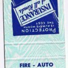 Matchbook Cover Barry & Dale Atkinson Insurance Windsor Ontario
