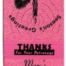 Pennsylvania Matchbook New Castle Marcs Fish Drycleaners & Launderers Pink
