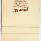 Matchbook Cover Pier W Lakewood Ohio Winton Place