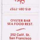 Matchbook Cover Big Cherry's Fish Factory San Francisco California