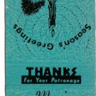 Pennsylvania Matchbook New Castle Marcs Fish Drycleaners & Launderers Blue Green