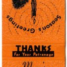 Pennsylvania Matchbook New Castle Marcs Fish Drycleaners & Launderers Orange