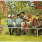 Postcard Breakfast Under The Big Birch Carl Larsson