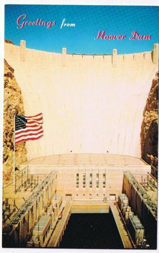 Nevada Arizona Postcard Hoover Dam Face