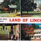 Illinois Postcard Land Of Lincoln New Salem Lincoln Home Tomb Cenotaph Multi