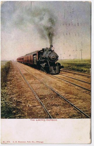 NY Central Railroad Train Postcard Limited Express NYC Chicago Most Famous World