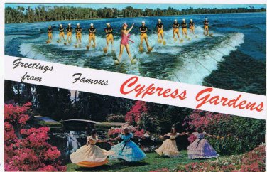 Florida Postcard Cocoa Beach Cypress Water Skiing Southern Belles