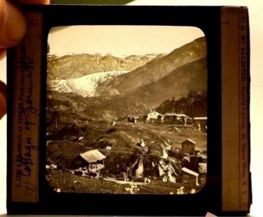 Magic Lantern Glass Slide Cottages in Germany McAllister New York 1870s