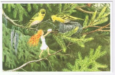Postcard Elsa Beskow-Kort Nr 28 Alvan Och Faglarna