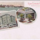 Ontario Advertising Postcard Toronto King Edward Hotel Rotunda Harbour Ships
