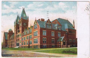 Connecticut Postcard Hartford High School