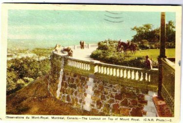 Montreal Quebec Postcard Observatoire du Mont-Royal Lookout CNR Photo