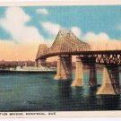 Montreal Quebec Postcard Jacques Cartier Bridge Linen
