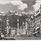 Postcard RPPC Innsbruck Maria Theresienstrasse mit Annasaule gegen die Nordkette