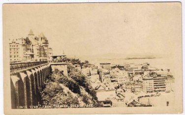 Quebec Postcard RPPC Lower Town From Terrace Quebec