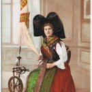 Postcard Elsasserin Alsacienne Young Lady Spinning Wool