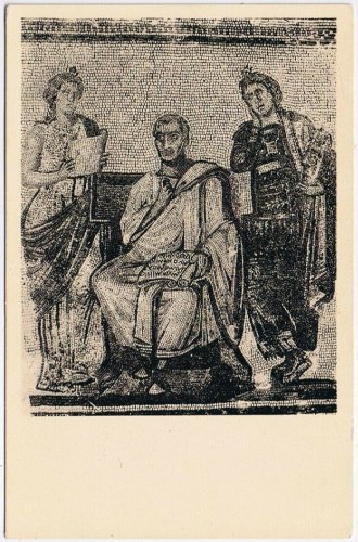 Postcard Mantova Most Ancient Portrait of Virgil Mosaic of Hadrumedum in Africa