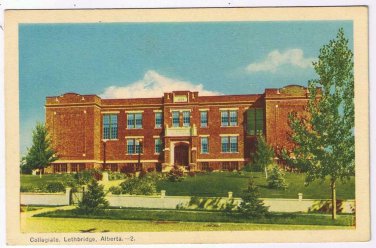 Postcard Collegiate School Lethbridge Alberta