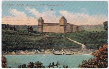 Indiana Postcard Terre Haute Old Fort Harrison In 1812
