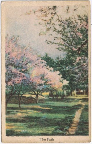 Postcard The Path Facsimile Hand Colored Nature Cards