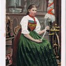 Postcard Luzern Young Lady Spinning Wool