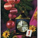 Holland Netherlands Postcard Happy New Year Ornaments Clock Horseshoe