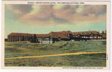 Wyoming Postcard Grand Canyon Hotel Yellowstone National Park