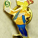 Goofy Lapel Pin 86 SHM Holding Number 5 1" Tall