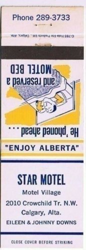 Calgary Alberta Matchbook Cover Star Motel