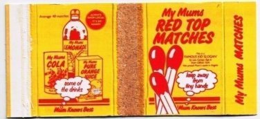 My Mums Red Top Matches Matchbox Flattened