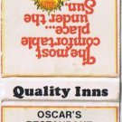 Utica NY Quality Inn Oscar's Restaurant Matchbook