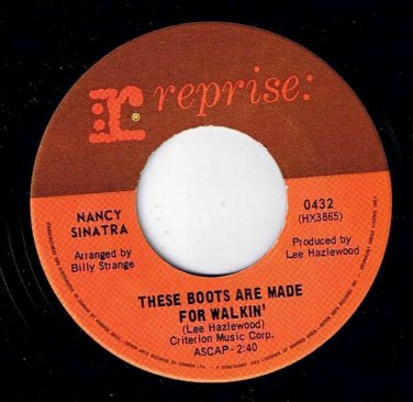 Nancy Sinatra  Boots Are Make For Walkin 45 rpm City Never Sleeps At Night NM