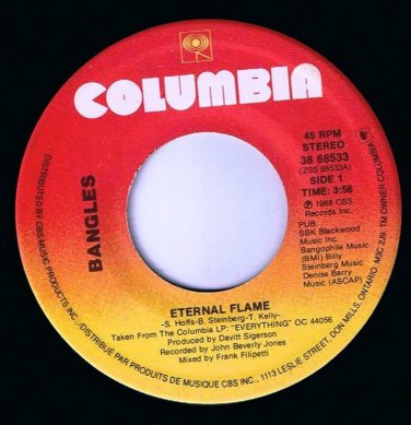 Bangles Eternal Flame 45 rpm What I Mean To Say Canadian Pressing