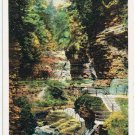 Watkins Glen New York Postcard Matchless Triple Cascades Curteich R-91746 1922