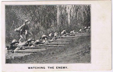 Postcard US Army Soldiers Watching The Enemy