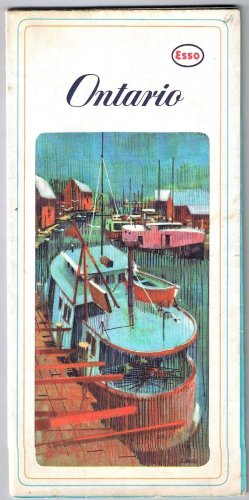Ontario Roadmap 1964 Esso Ships Art By Glen Arnold