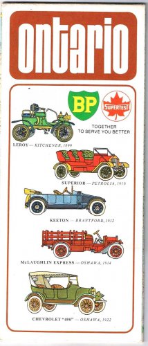 Ontario Roadmap 1973 Supertest BP British Petroleum Old Cars