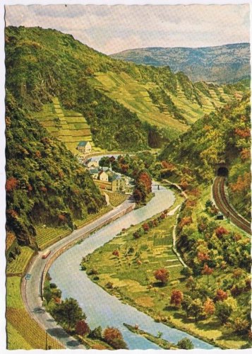 Germany Postcard Altenahr View Ahr Valley Village Reimerzhofen From Castle Are