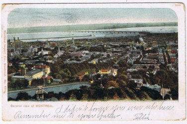 Quebec Postcard Montreal General View 1905