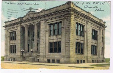 Ohio Postcard Canton The Public Library Independent 5 And Dime 1910