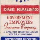 Matchbook CoverGovernment Employees Insurance Co Washington DC