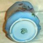 Nippon Hand Painted Moustache Mug With Tea Strainer Blue Embossed Design Flowers