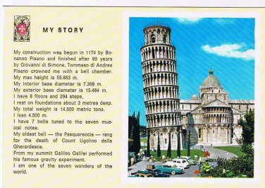 Italy Postcard Pisa Leaning Tower My Story