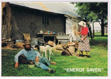 Comic Postcard Hillbilly Energy Saver