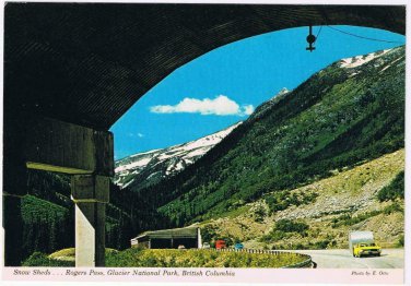 British Columbia Postcard Snow Sheds Rogers Pass Glacier National Park