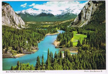 Alberta Postcard Bow Valley Banff National Park From Banff Springs Hotel