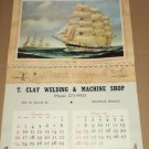 Calendar Stratford Ontario Sailing Ships of Yesterday 1962 Clay Frameable Art