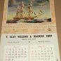 Calendar Stratford Ontario Sailing Ships of Yesterday 1962 Clay Frameable Art