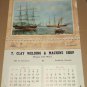 Calendar Stratford Ontario Sailing Ships of Yesterday 1962 Clay Frameable Art