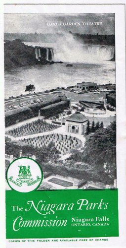 Niagara Falls Advertising Folder Oakes Garden Theatre Parks Commission 1950s
